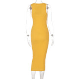 Casual Knit Sleeveless Midi Dress BLG-D155100K