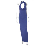 Backless Split Irregular Slim Maxi Dress BLG-D3412439A