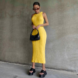 Casual Knit Sleeveless Midi Dress BLG-D155100K