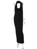 Backless Split Irregular Slim Maxi Dress BLG-D3412439A