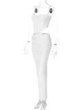 Sexy Sling Crop Tops And Split Skirts Two Piece Set BLG-S3412276A