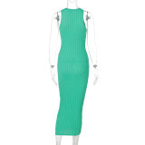 Casual Knit Sleeveless Midi Dress BLG-D155100K
