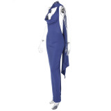 Backless Split Irregular Slim Maxi Dress BLG-D3412439A