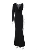 Fashion Single Shoulder Long Sleeve Maxi Dress BLG-D2A10652A