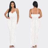 Sexy Sling Hot Drill Split Maxi Dress BY-6761
