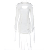 Sexy Backless Hollow Out Bandage Dress BLG-S2910247A