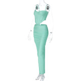 Sexy Sling Crop Tops And Split Skirts Two Piece Set BLG-S3412276A