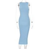 Casual Knit Sleeveless Midi Dress BLG-D155100K
