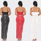 Sexy Sling Hot Drill Split Maxi Dress BY-6761