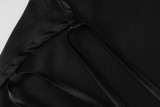 Sexy Tie Up Splicing Lace Backless Midi Dress BLG-D0C4227A
