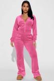 Casual Solid Color Hooded Two Piece Pants Set YD-8795