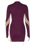 Fashion Splicing Mesh Hollow Out Mini Dress BLG-D3211629K
