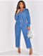 Fashion Denim Tie Up Wide Leg Jumpsuit LX-6972