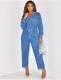 Fashion Denim Tie Up Wide Leg Jumpsuit LX-6972