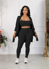 Solid Color Vest+Coat+Pants Three Piece Set MZ-2816