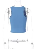 Letter Hot Drill U Neck Tank Tops BLG-T1C7520K