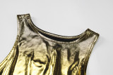 Hollow Out Tie Up Tank Tops And Skirt 2 Piece Set BLG-S2C11405A