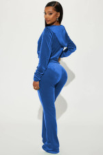 Casual Solid Color Hooded Two Piece Pants Set YD-8795