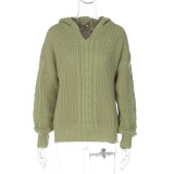 Fashion Hooded Long Sleeve Knit Sweater BLG-T3713479A