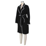 Long Sleeve Lapel Loose Long Coat ZSD-0644