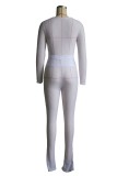 Casual Solid Color Hollow Out Two Piece Pants Set YS-871