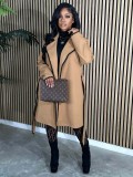Long Sleeve Lapel Loose Long Coat ZSD-0644