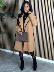 Long Sleeve Lapel Loose Long Coat ZSD-0644