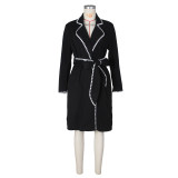 Long Sleeve Lapel Loose Long Coat ZSD-0644