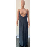 Chain Sling Loose Wide Leg Jumpsuit QYXZ-9160