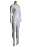 Casual Solid Color Hollow Out Two Piece Pants Set YS-871