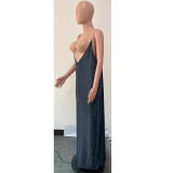 Chain Sling Loose Wide Leg Jumpsuit QYXZ-9160