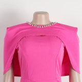 Solid Color Sleeveless Midi Dress Crop Two Piece Set NY-10668