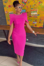 Solid Color Sleeveless Midi Dress Crop Two Piece Set NY-10668