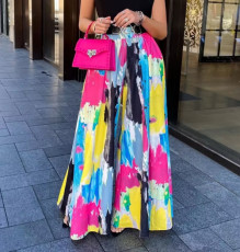Graffiti Tie-Dye Flared Wide Leg Pants LSD-1818