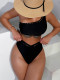 Single Shoulder Solid Two Piece Swimsuit CSYZ-375
