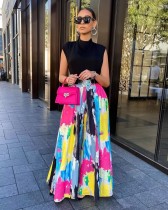 Graffiti Tie-Dye Flared Wide Leg Pants LSD-1818