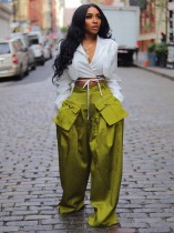 Casual Removable Pockets Wide Leg Pants ZSD-0643