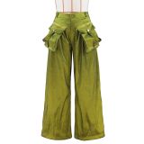 Casual Removable Pockets Wide Leg Pants ZSD-0643
