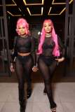 Casual Solid Color Hollow Out Two Piece Pants Set YS-871
