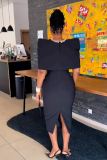Solid Color Sleeveless Midi Dress Crop Two Piece Set NY-10668