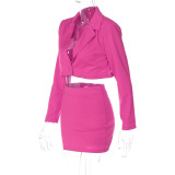 Fashion Short Blazer And Skirt Two Piece Set BLG-S2810079K