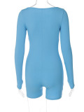 Solid Color Long Sleeve Romper BLG-P3613253A