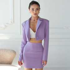 Fashion Short Blazer And Skirt Two Piece Set BLG-S2810079K