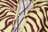 Print Hollow Long Sleeve Bandage Dress BLG-D1B7217A