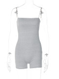 Solid Color Sling Backless Romper BLG-P3211706A