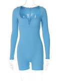 Solid Color Long Sleeve Romper BLG-P3613253A