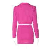 Fashion Short Blazer And Skirt Two Piece Set BLG-S2810079K