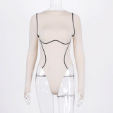 Long Sleeve O Neck Bodysuit BLG-P981119K