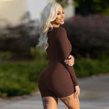 Solid Color Long Sleeve Romper BLG-P3613253A