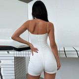 Solid Color Sling Backless Romper BLG-P3211706A